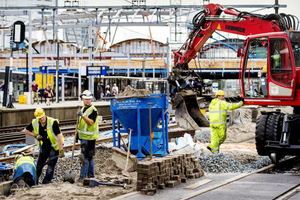 Baanwerkers, werkzaamheden, spoor