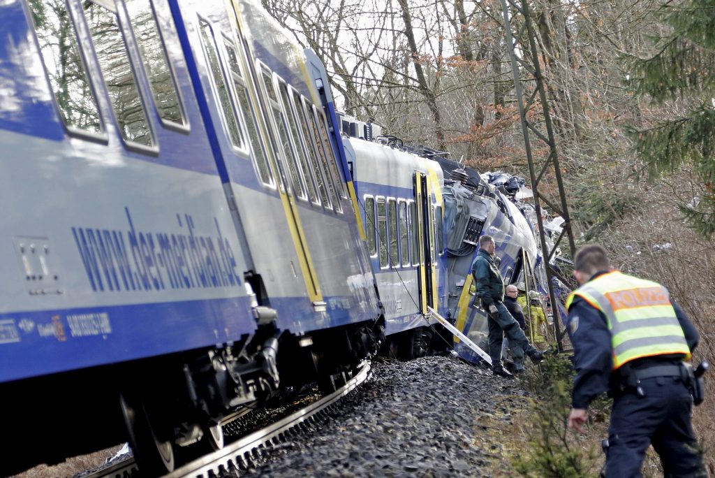 Treinongeluk in Bad Aibling bij Rosenheim in Duitsland