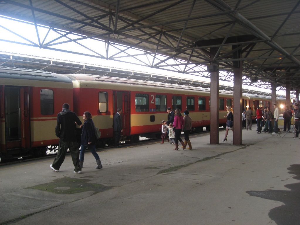 Een treinstation in Macedonië