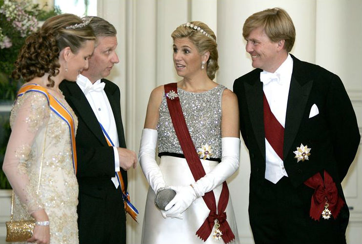 Koningin Mathilda, Koning Philip, Koningin Maxima en Koning Willem-Alexander, foto: ANP