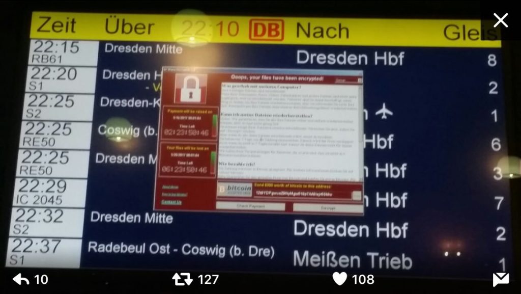 Deutsche Bahn Wanacry virus