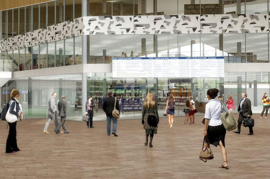 Het XL reisinformatiescherm op Rotterdam Centraal, foto: NS