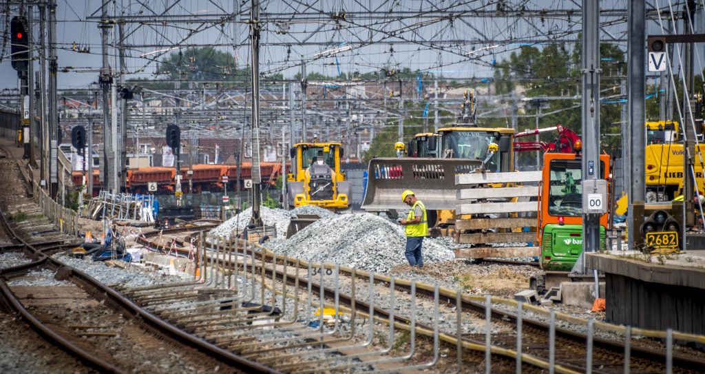 Werkzaamheden aan het spoor bij Utrecht, foto: ANP