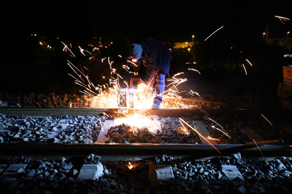 Thermietlaswerkzaamheden op het spoor