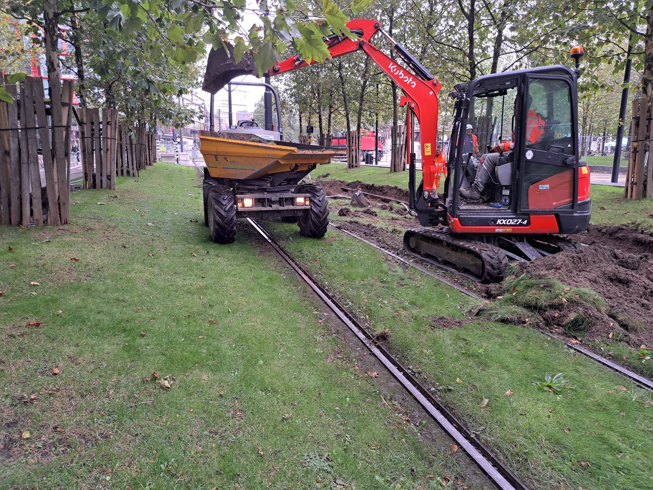 Zeven weken geen trams op plein bij Rotterdam Centraal