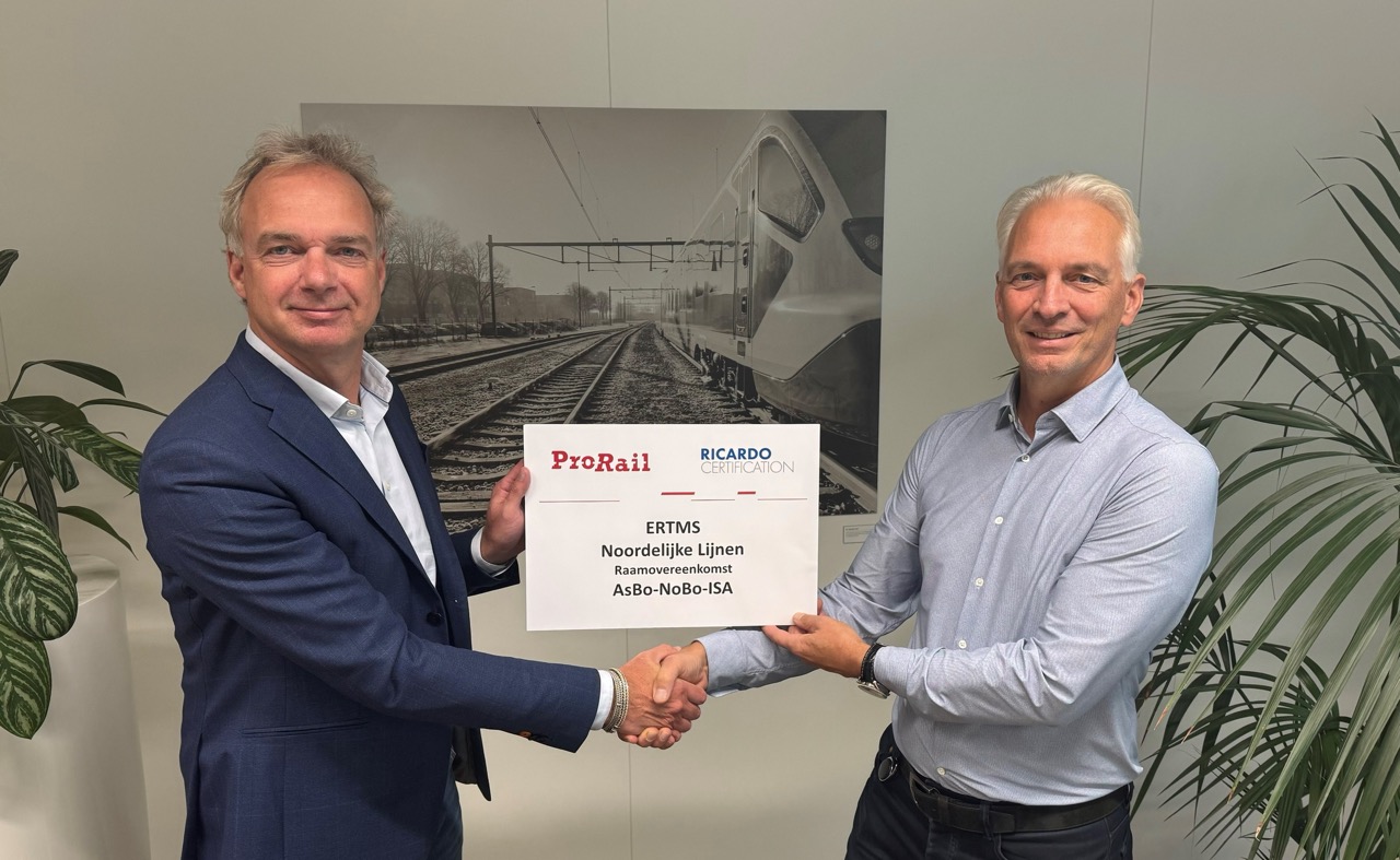 ProRail gunt Ricardo Certification ISA, AsBo en NoBo diensten voor realisatieproject ERTMS
Noordelijke Lijnen