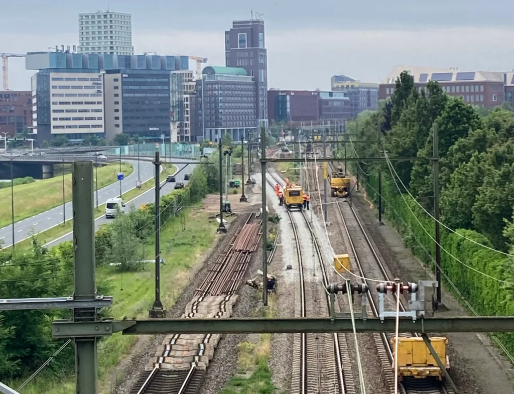 aanleg tijdelijk spoor bij Vught